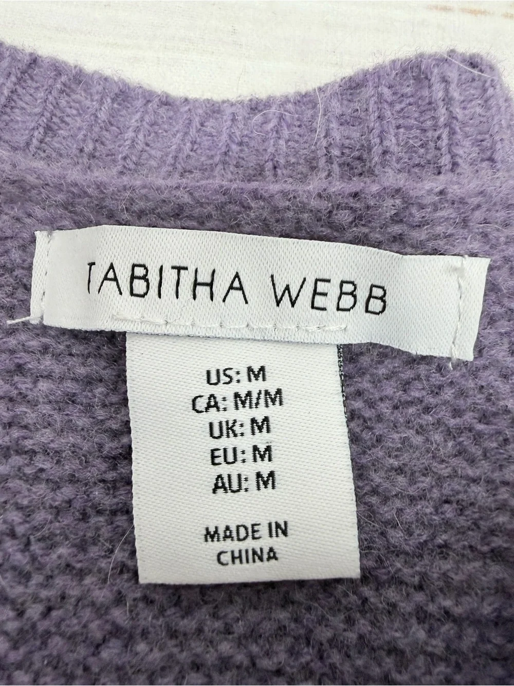 Tabitha Webb Women’s Medium Purple Cardigan Sweater
